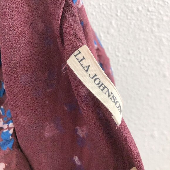 ULLA JOHNSON Floral Print One Shoulder Off Top XS Size - Picture 6 of 10